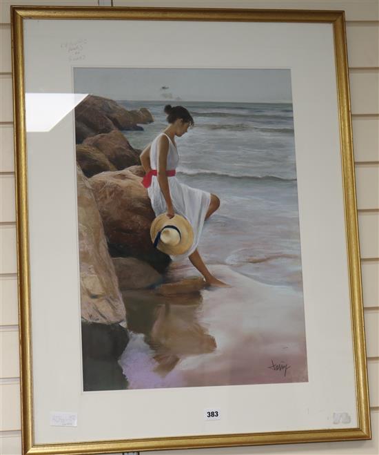 D. Alvarez Gomez Domingo Young woman on the seashore 54 x 44cm